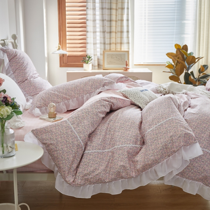 91家纺网 家纺一手货源 找家纺 怡家居 2021新款韩版全棉四件套 初春