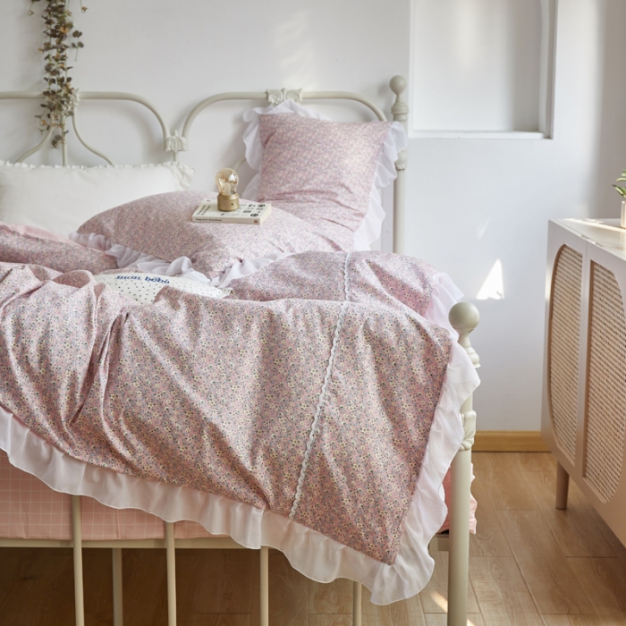 91家纺网 家纺一手货源 找家纺 怡家居 2021新款韩版全棉四件套 初春