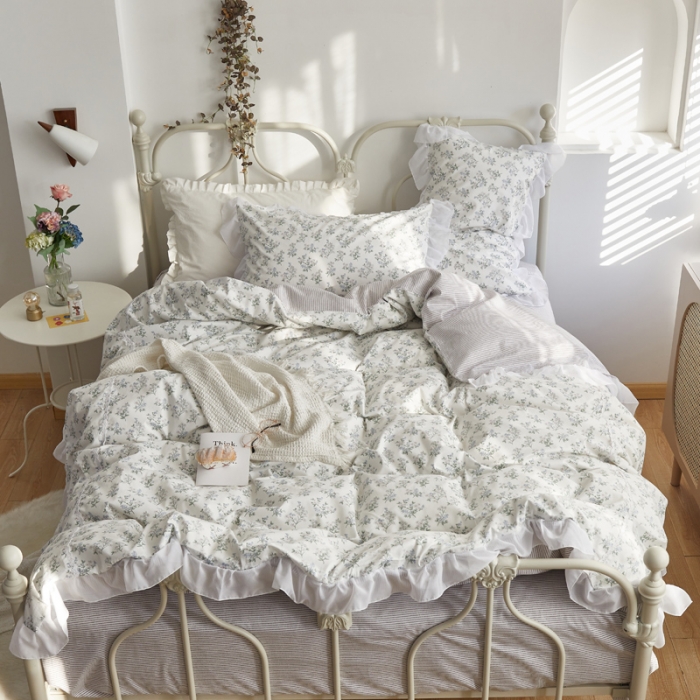 91家纺网 家纺一手货源 找家纺 怡家居 2021新款韩版全棉四件套 芳华