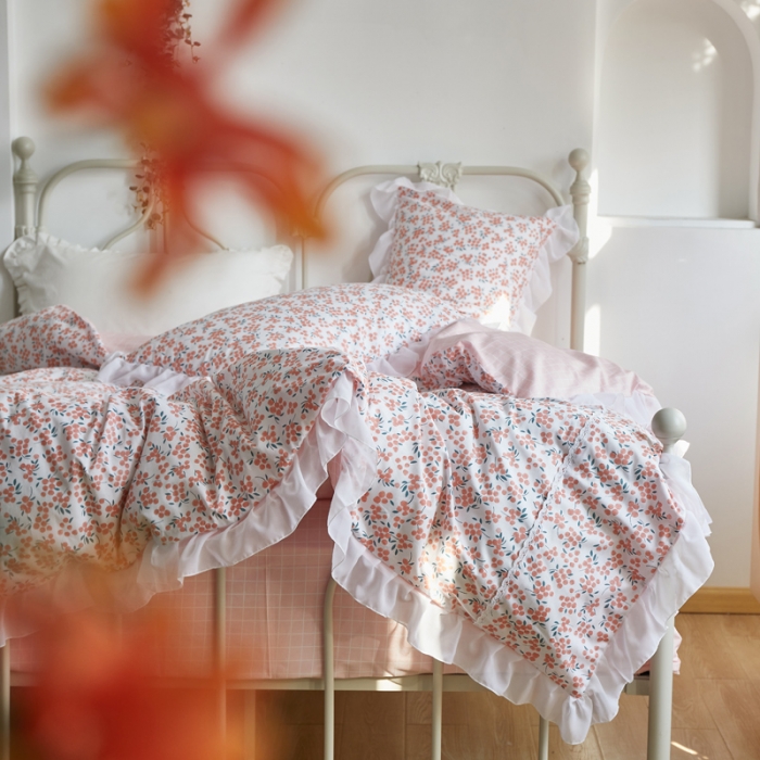 91家纺网 家纺一手货源 找家纺 怡家居 2021新款韩版全棉四件套 花香