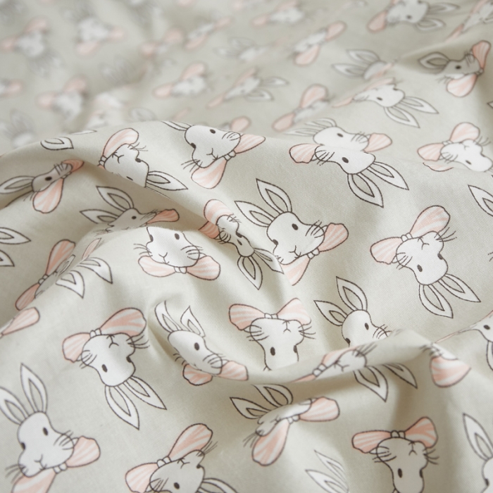 91家纺网 家纺一手货源 找家纺 怡家居 2021新款韩版全棉四件套 领结兔