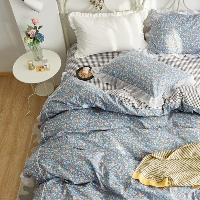 91家纺网 家纺一手货源 找家纺 怡家居 2021新款韩版全棉四件套 圣安娜