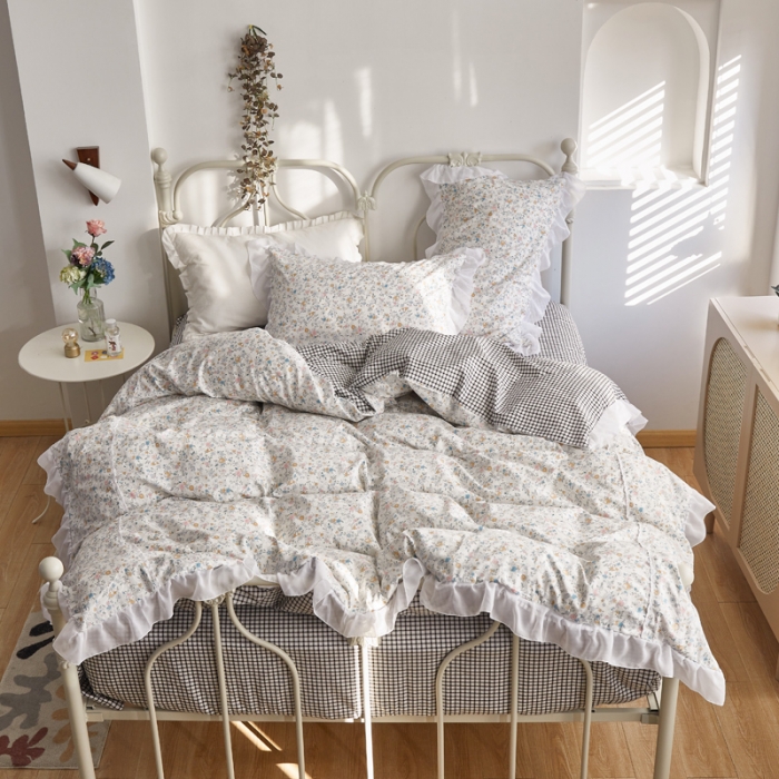 91家纺网 家纺一手货源 找家纺 怡家居 2021新款韩版全棉四件套 悦颜