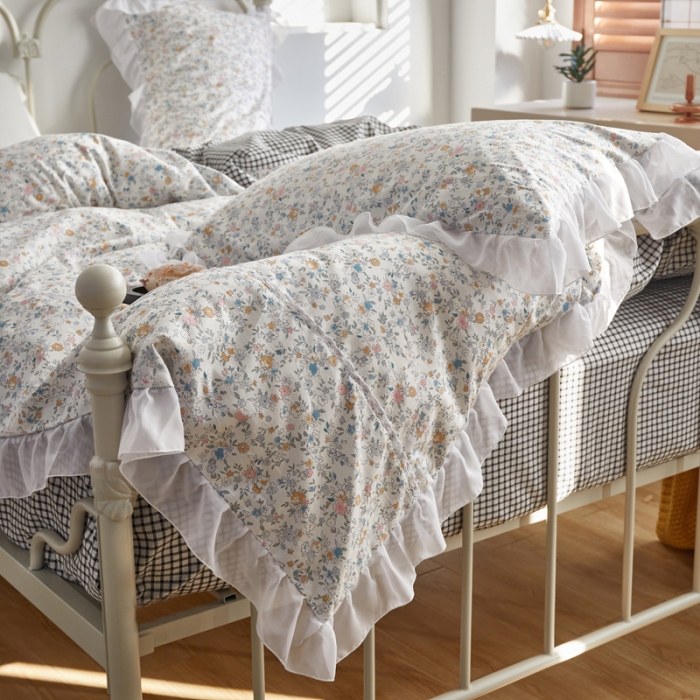 91家纺网 家纺一手货源 找家纺 怡家居 2021新款韩版全棉四件套 悦颜