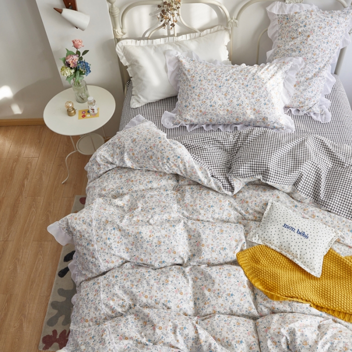 91家纺网 家纺一手货源 找家纺 怡家居 2021新款韩版全棉四件套 悦颜