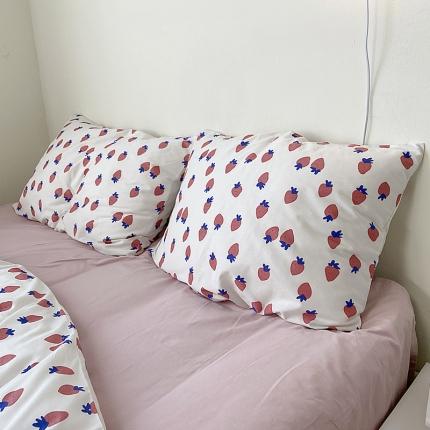 91家纺网 家纺一手货源 找家纺 尺素 2021新款Ins韩国博主系列单枕套/只INS小草莓