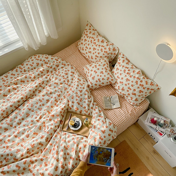 91家纺网 家纺一手货源 找家纺 尺素 2021新款Ins韩国博主系列单枕套/只INS小小橘