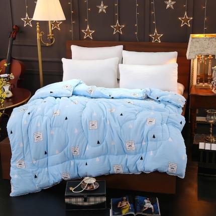 易博被业 热卖柔软亲肤水洗棉冬被 森林蓝