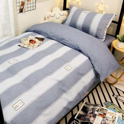 朵希曼 全棉13372学生上下铺三件套系列 时尚范灰