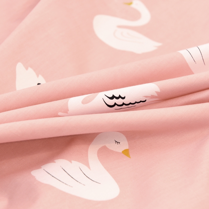 91家纺网 家纺一手货源 找家纺 朵希曼 全棉13372学生上下铺三件套系列 天鹅粉