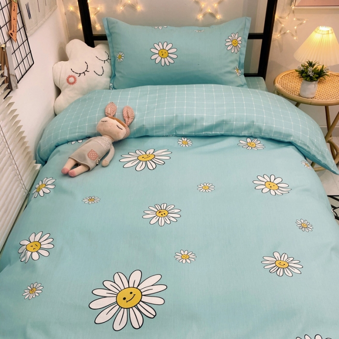 91家纺网 家纺一手货源 找家纺 朵希曼 全棉13372学生上下铺三件套系列 阳光绿