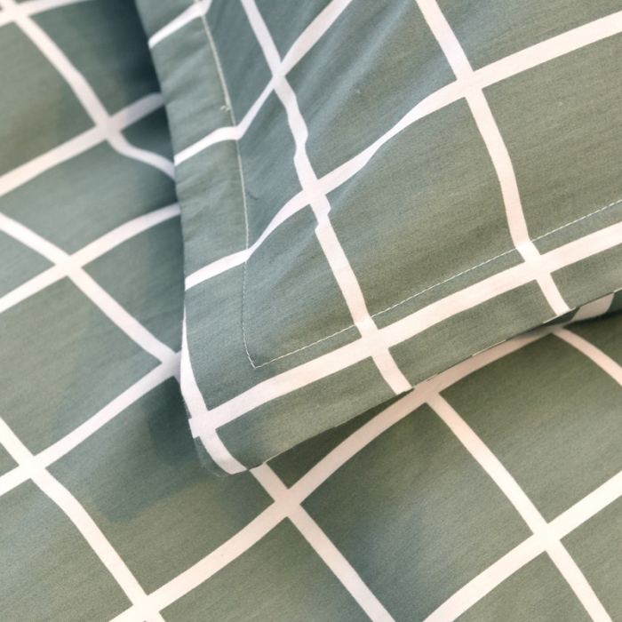 91家纺网 家纺一手货源 找家纺 朵希曼 全棉13372学生上下铺三件套系列 优雅格调-绿