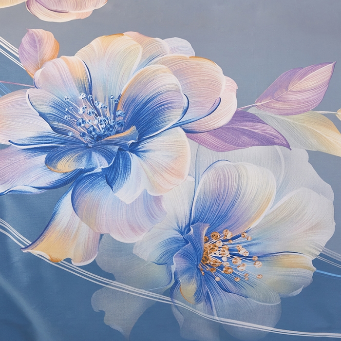 91家纺网 家纺一手货源 找家纺 雲归梦2021全棉大版四件套第二批花卉格调系列 晨暮间兰