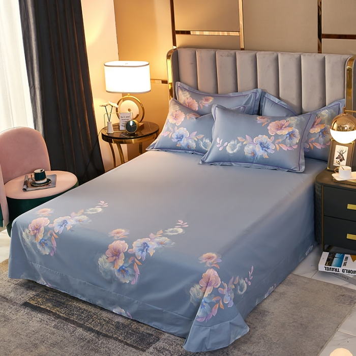 91家纺网 家纺一手货源 找家纺 雲归梦2021全棉大版四件套第二批花卉格调系列 晨暮间兰