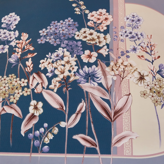 91家纺网 家纺一手货源 找家纺 雲归梦2021全棉大版四件套第二批花卉格调系列 春风里蓝