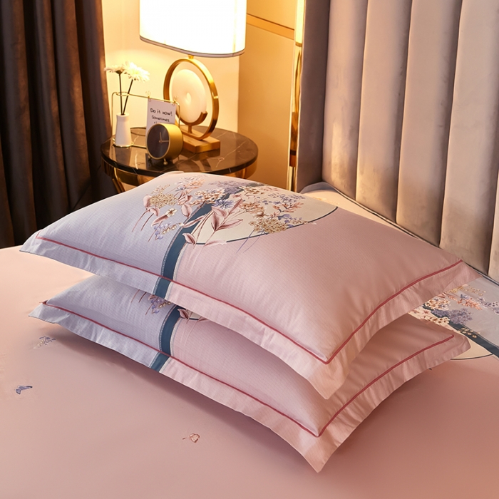 91家纺网 家纺一手货源 找家纺 雲归梦2021全棉大版四件套第二批花卉格调系列 春风里蓝