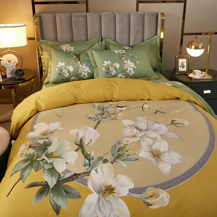 91家纺网 家纺一手货源 找家纺 雲归梦2021全棉大版四件套第二批花卉格调系列 婀娜多姿