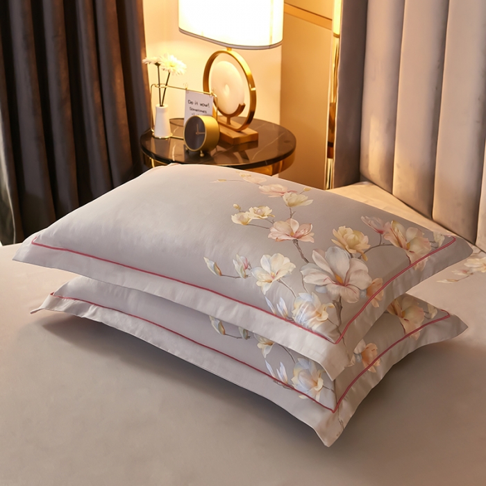 91家纺网 家纺一手货源 找家纺 雲归梦2021全棉大版四件套第二批花卉格调系列 繁花绘景粉