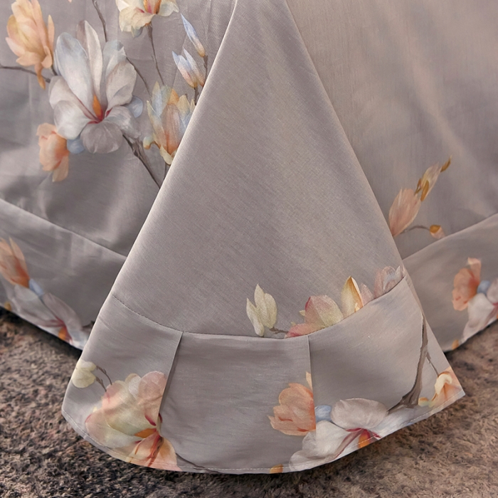 91家纺网 家纺一手货源 找家纺 雲归梦2021全棉大版四件套第二批花卉格调系列 繁花绘景粉