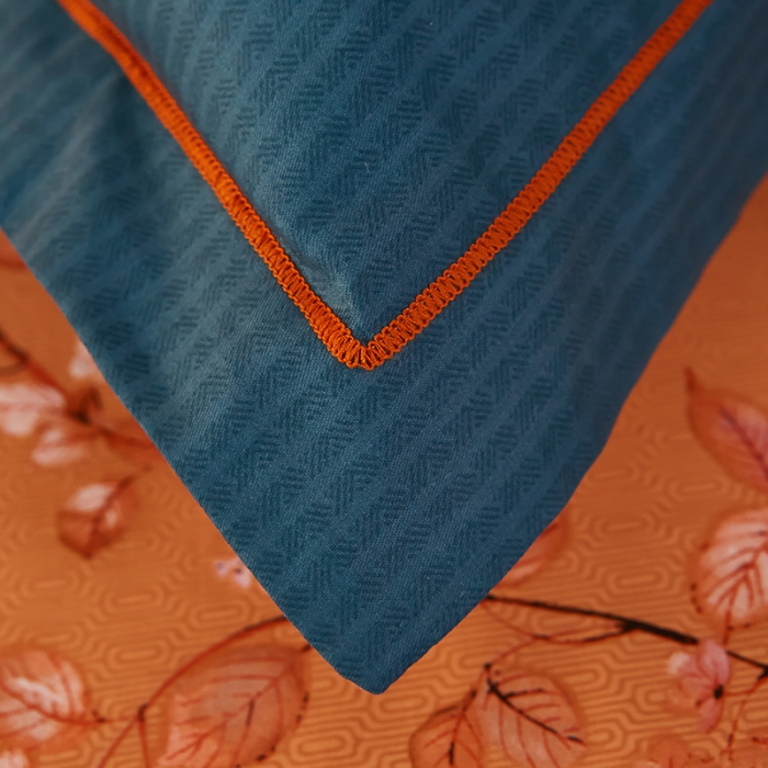 91家纺网 家纺一手货源 找家纺 雲归梦2021全棉大版四件套第二批花卉格调系列 江山如画橙