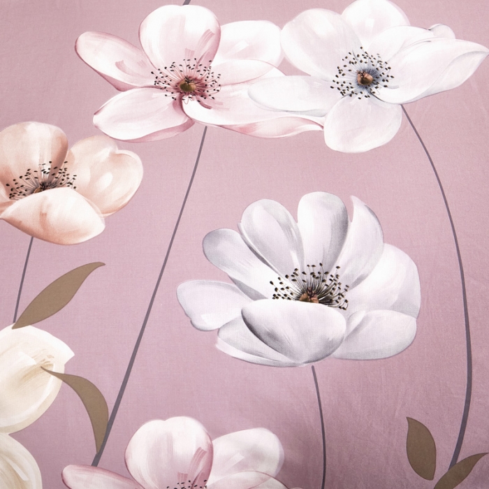 91家纺网 家纺一手货源 找家纺 雲归梦2021全棉大版四件套第二批花卉格调系列 兰庭浅雨-粉