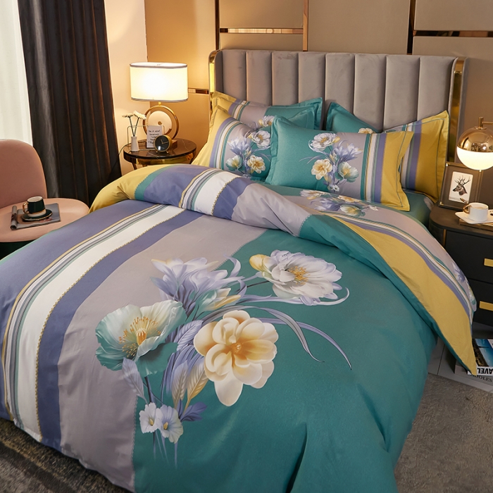 91家纺网 家纺一手货源 找家纺 雲归梦2021全棉大版四件套第二批花卉格调系列 倾城