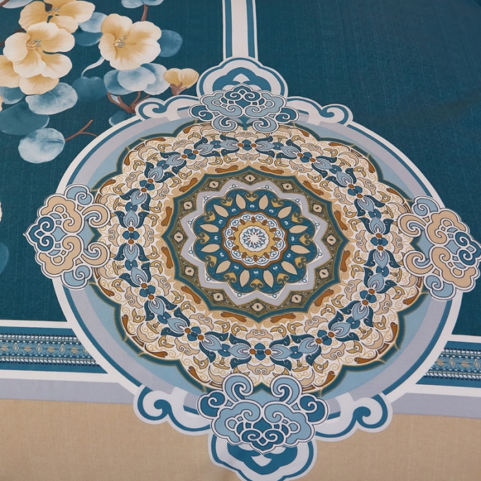 91家纺网 家纺一手货源 找家纺 雲归梦2021全棉大版四件套第二批花卉格调系列 倾魅绿