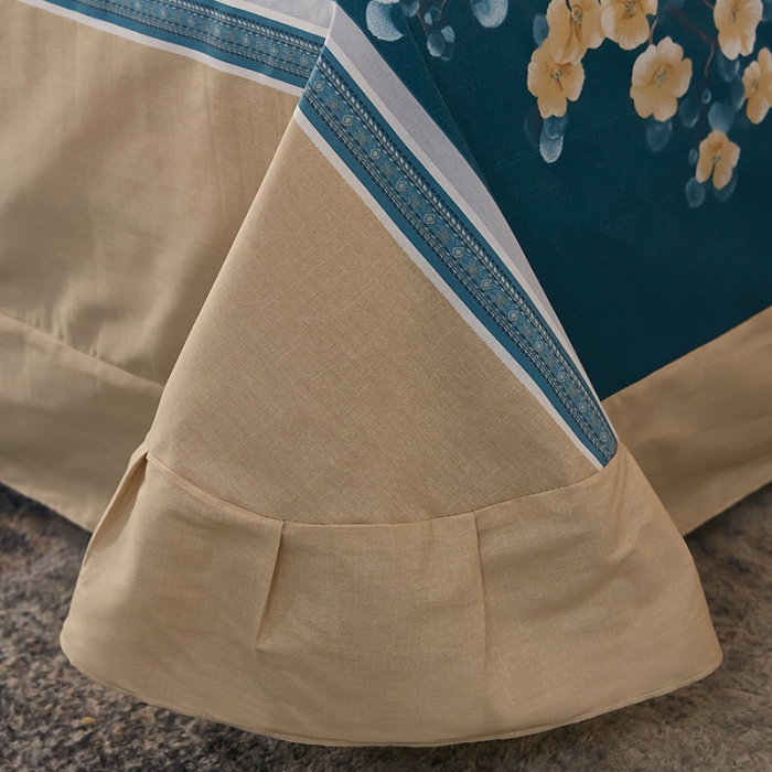 91家纺网 家纺一手货源 找家纺 雲归梦2021全棉大版四件套第二批花卉格调系列 倾魅绿