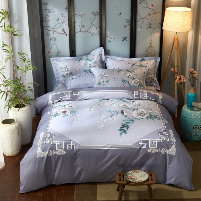 91家纺网 家纺一手货源 找家纺 雲归梦2021全棉大版四件套第二批花卉格调系列 听风忆雪