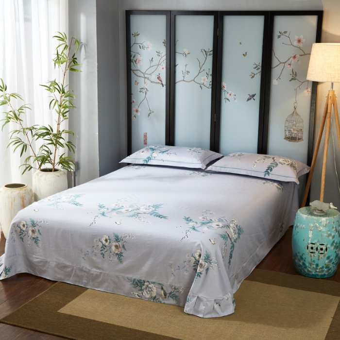 91家纺网 家纺一手货源 找家纺 雲归梦2021全棉大版四件套第二批花卉格调系列 听风忆雪