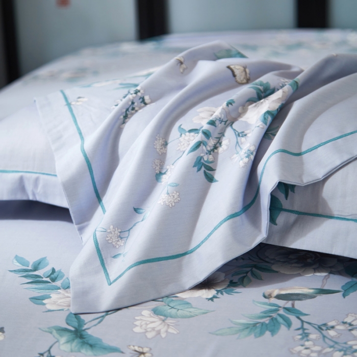 91家纺网 家纺一手货源 找家纺 雲归梦2021全棉大版四件套第二批花卉格调系列 听风忆雪