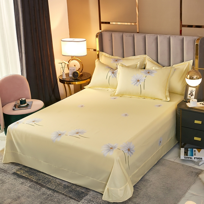 91家纺网 家纺一手货源 找家纺 雲归梦2021全棉大版四件套第二批花卉格调系列 心花怒放绿