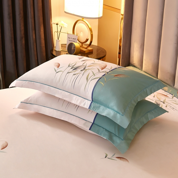 91家纺网 家纺一手货源 找家纺 雲归梦2021全棉大版四件套第二批花卉格调系列 一米阳光绿