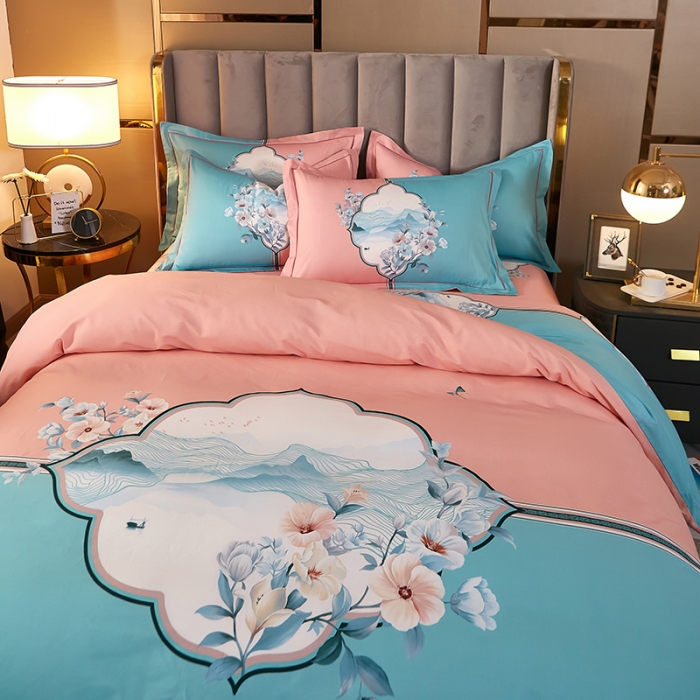 91家纺网 家纺一手货源 找家纺 雲归梦2021全棉大版四件套第二批花卉格调系列 依韵兰