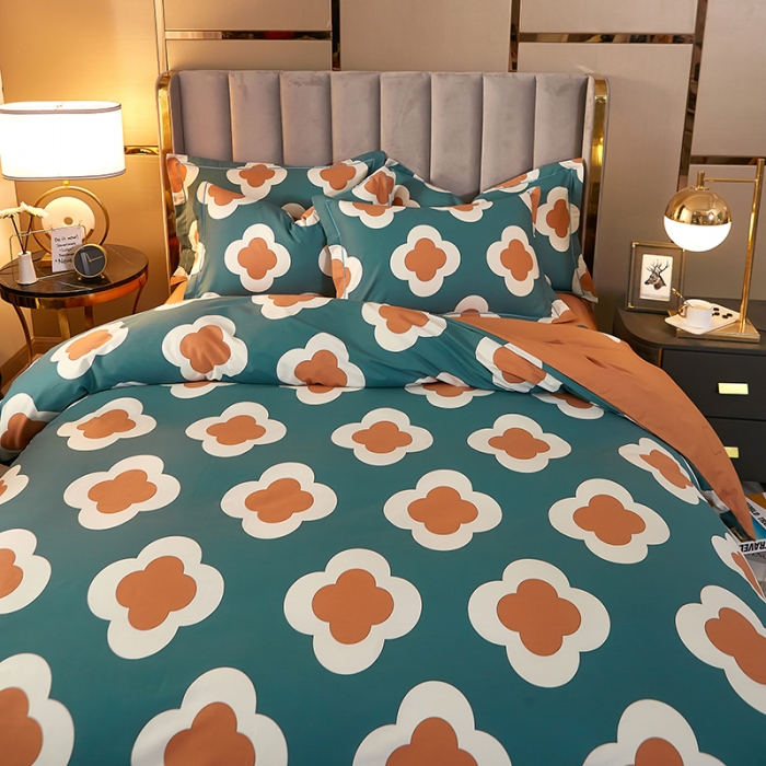 91家纺网 家纺一手货源 找家纺 雲归梦2021全棉大版四件套第二批花卉格调系列 梵蜜琳绿