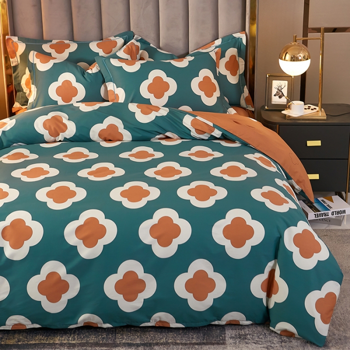 91家纺网 家纺一手货源 找家纺 雲归梦2021全棉大版四件套第二批花卉格调系列 梵蜜琳绿