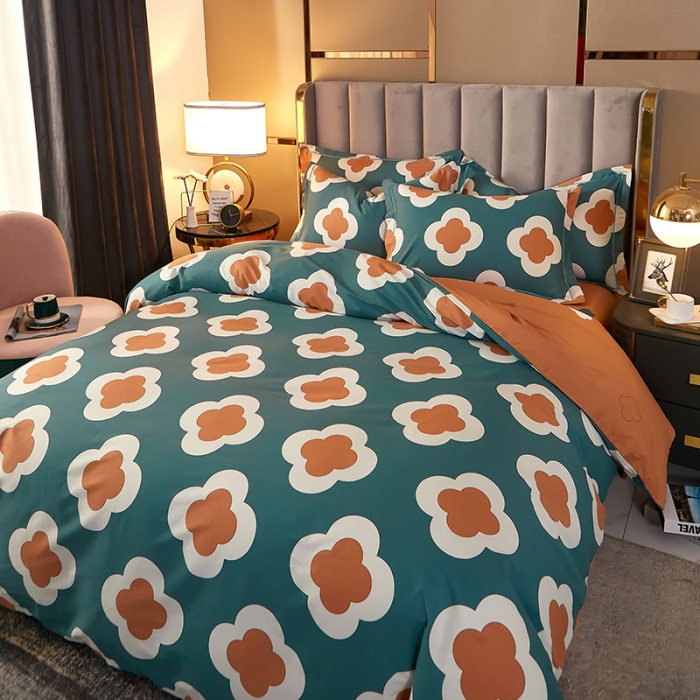 91家纺网 家纺一手货源 找家纺 雲归梦2021全棉大版四件套第二批花卉格调系列 梵蜜琳绿