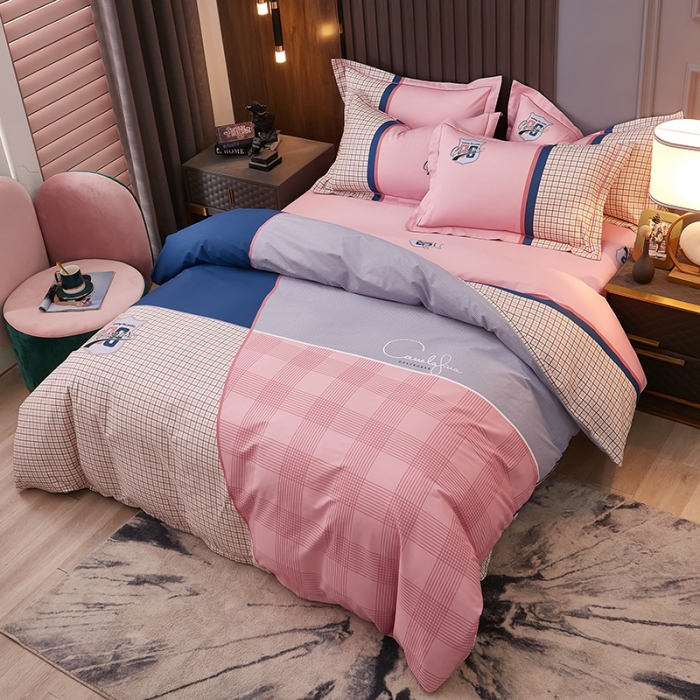 91家纺网 家纺一手货源 找家纺 雲归梦2021全棉大版四件套第二批花卉格调系列 玛格丽粉