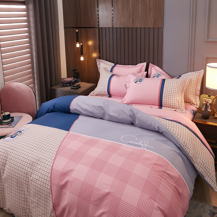 91家纺网 家纺一手货源 找家纺 雲归梦2021全棉大版四件套第二批花卉格调系列 玛格丽粉