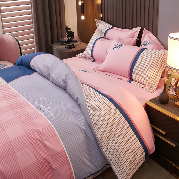 91家纺网 家纺一手货源 找家纺 雲归梦2021全棉大版四件套第二批花卉格调系列 玛格丽粉