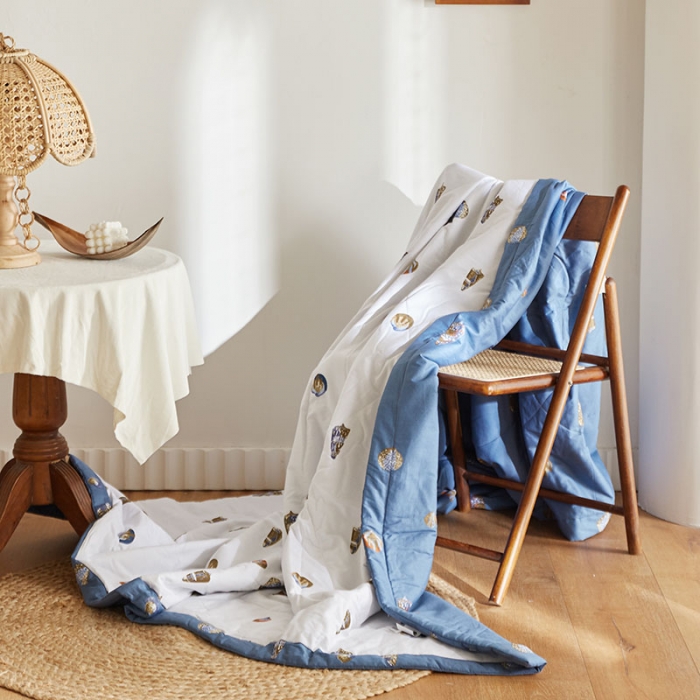 91家纺网 家纺一手货源 找家纺 莱福仕家纺 2022新款全棉喷气夏被四件套系列 贝壳情缘