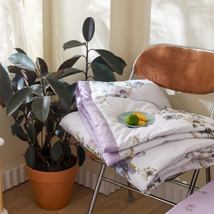 91家纺网 家纺一手货源 找家纺 莱福仕家纺 2022新款全棉喷气夏被四件套系列 花开曼舞