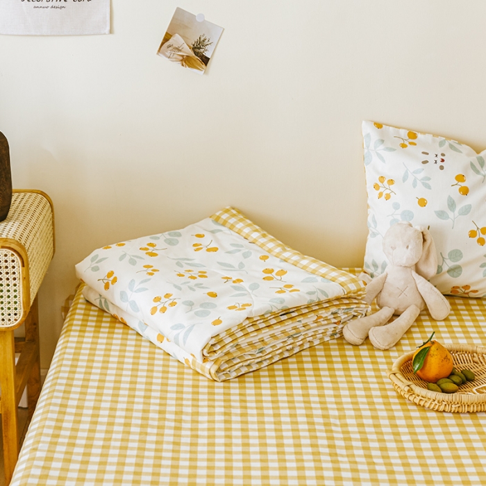 91家纺网 家纺一手货源 找家纺 莱福仕家纺 2022新款全棉喷气夏被四件套系列 春华秋实