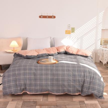 91家纺网 家纺一手货源 找家纺 （总）慕梵 2021新款全棉水洗棉被套撞色系列纯棉单被罩