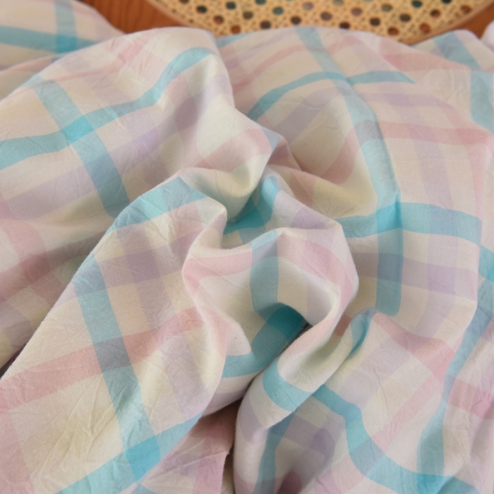 91家纺网 家纺一手货源 找家纺 慕梵 2021新款全棉水洗棉撞色系列单被套 冰激凌格