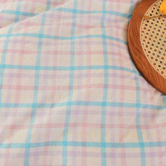 91家纺网 家纺一手货源 找家纺 慕梵 2021新款全棉水洗棉撞色系列单被套 冰激凌格