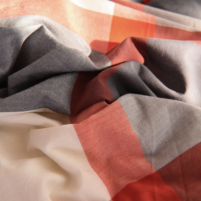 91家纺网 家纺一手货源 找家纺 慕梵 2021新款全棉水洗棉撞色系列单被套 加州格