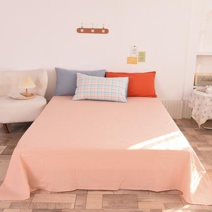 91家纺网 家纺一手货源 找家纺 （总）慕梵 2021新款全棉水洗棉撞色系列单床单