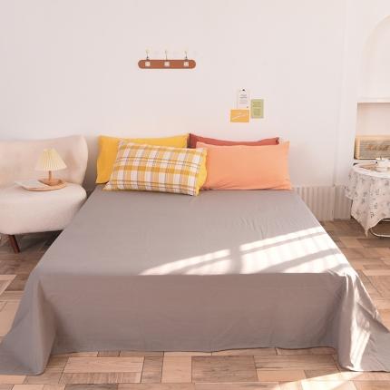 91家纺网 家纺一手货源 找家纺 （总）慕梵 2021新款全棉水洗棉撞色系列单床单