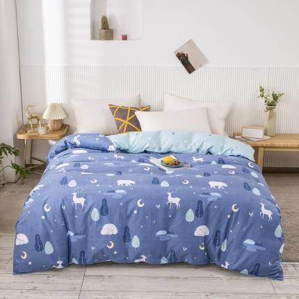 91家纺网 家纺一手货源 找家纺 铭成 2022新款全棉12868小清新系列单被套 夜晚的森林